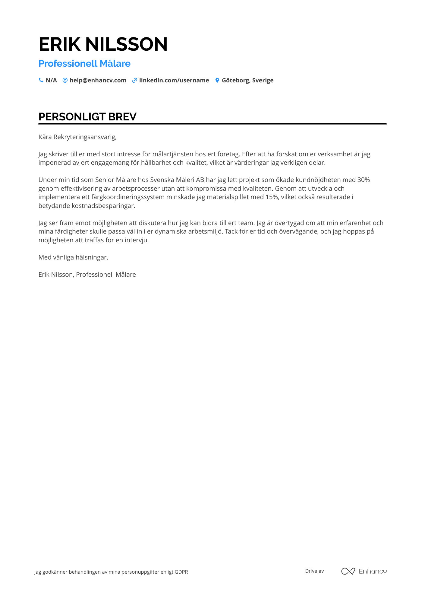 Cover Letter Example