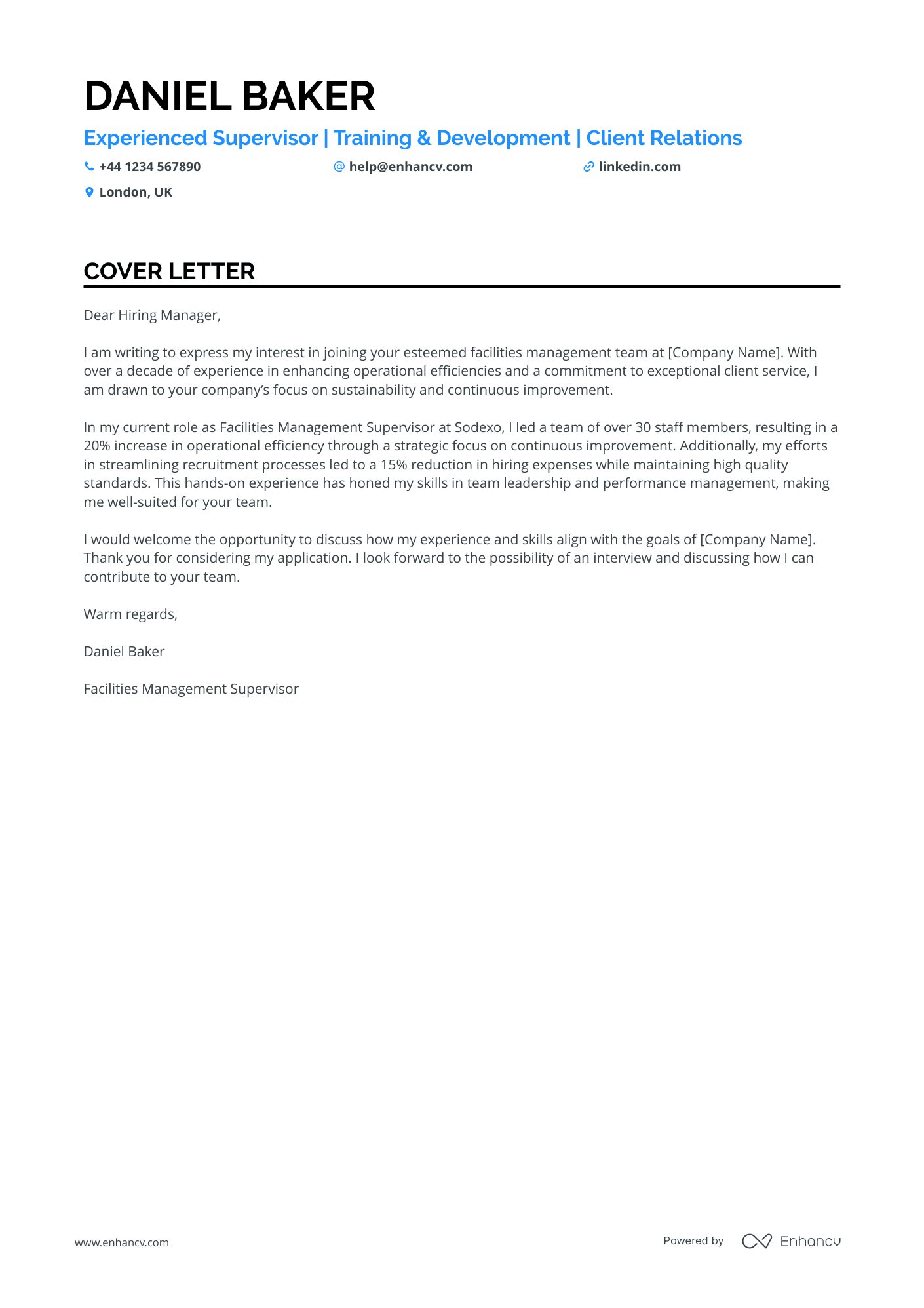 Cover Letter Example