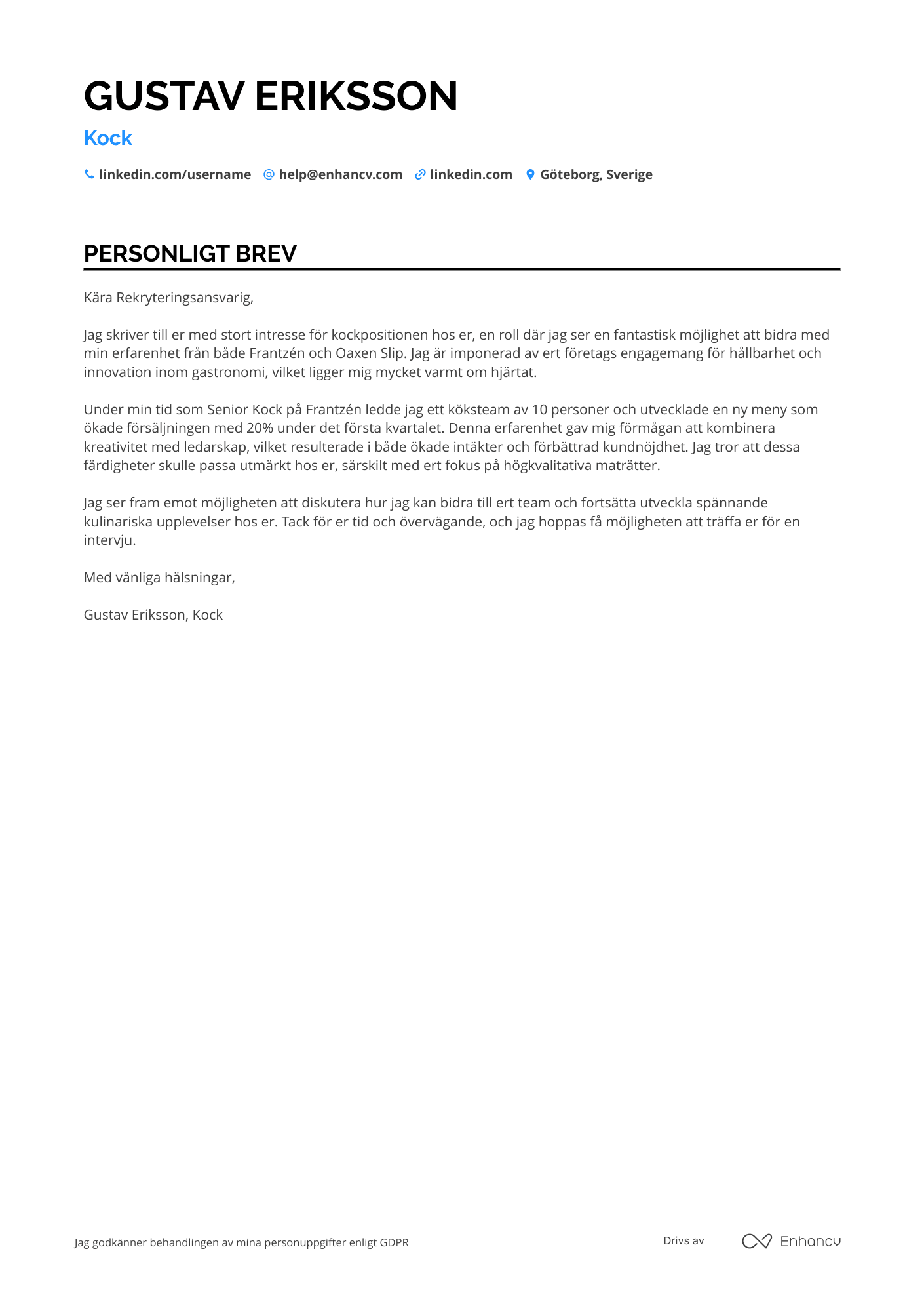Cover Letter Example