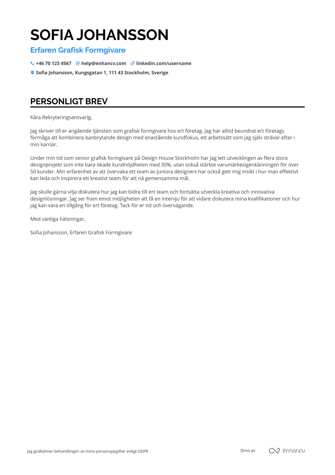 Cover Letter Example
