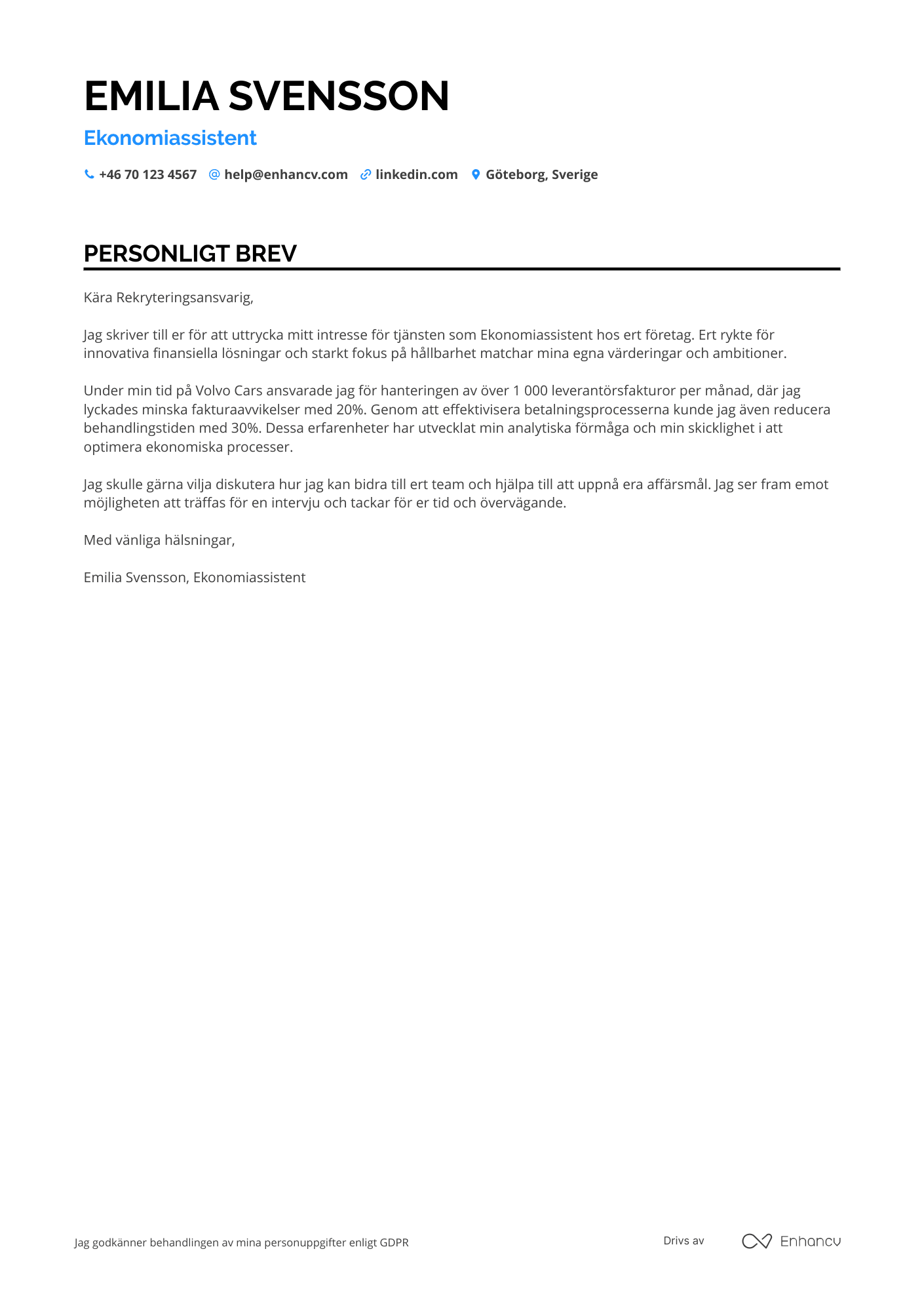 Cover Letter Example
