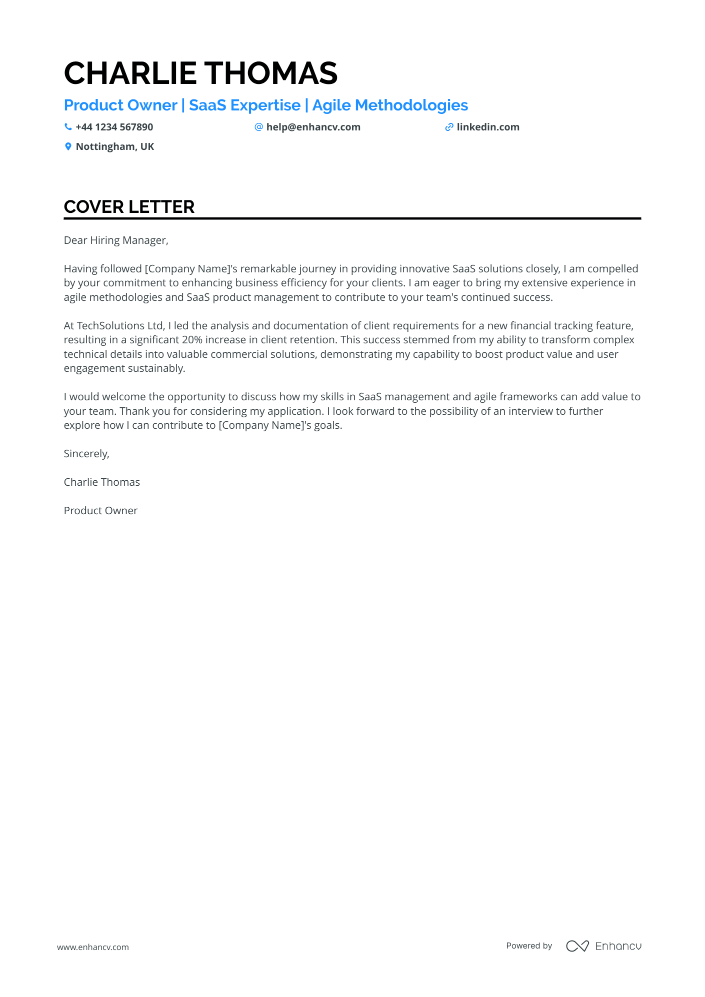 Cover Letter Example