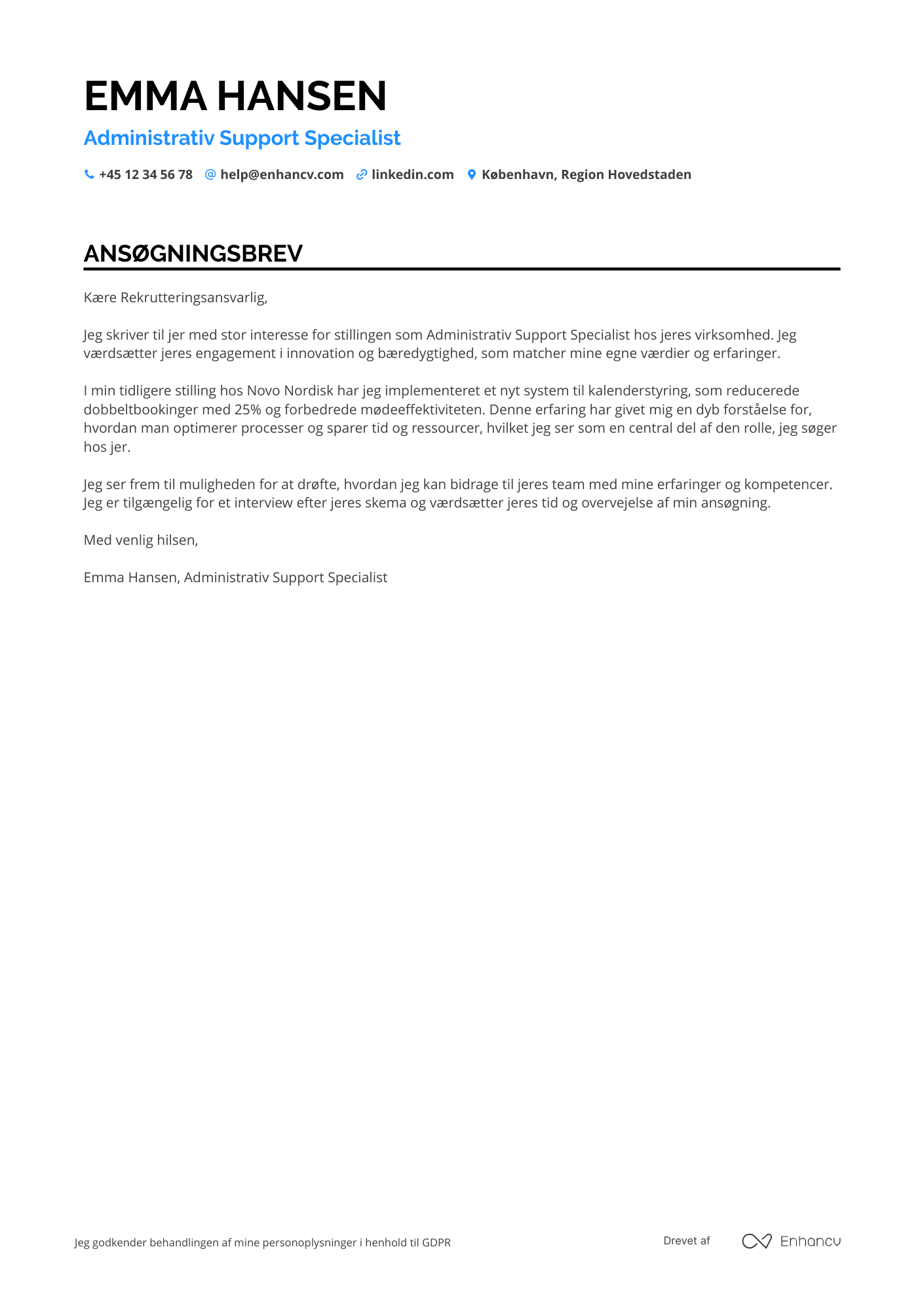 Cover Letter Example