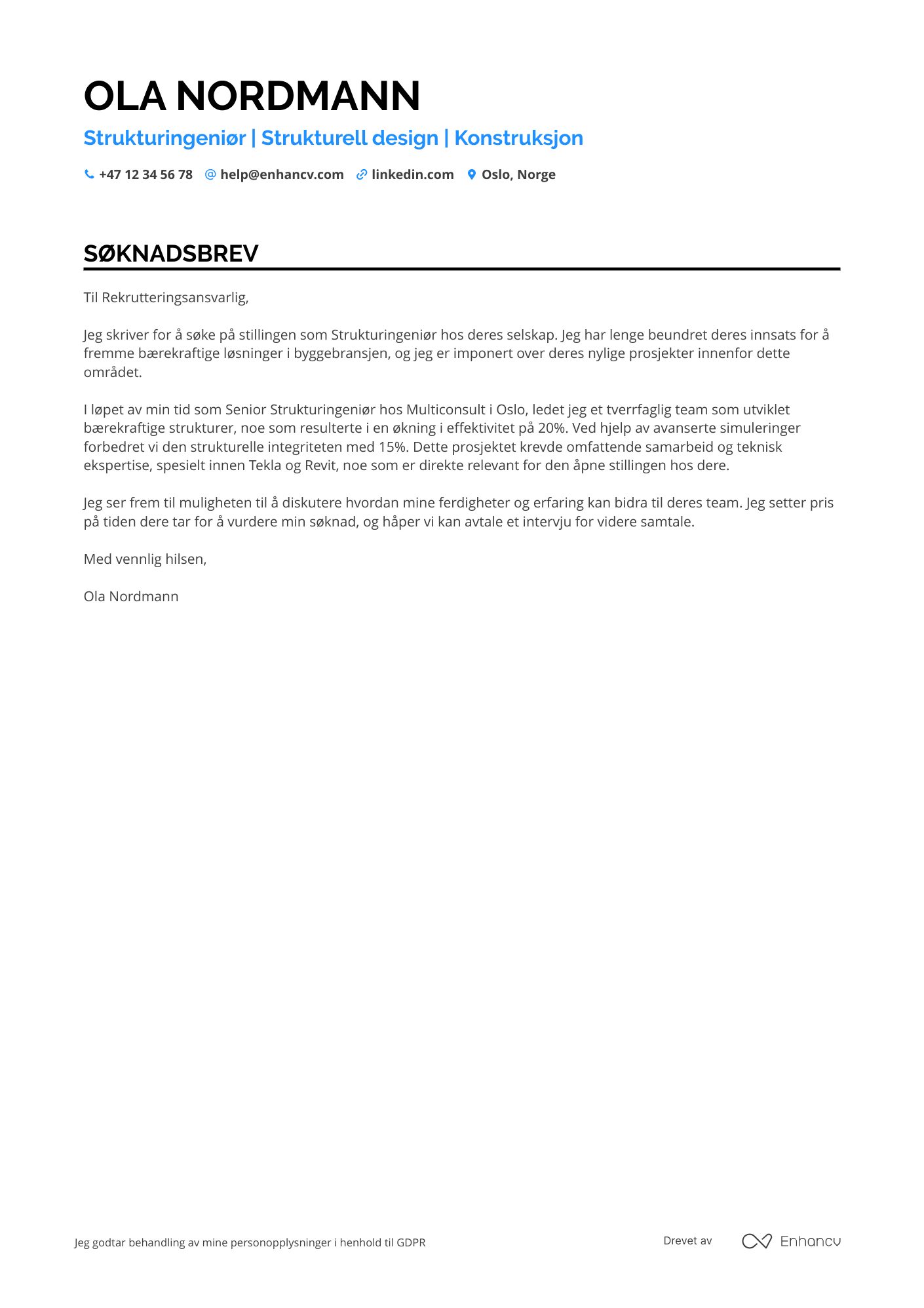 Cover Letter Example