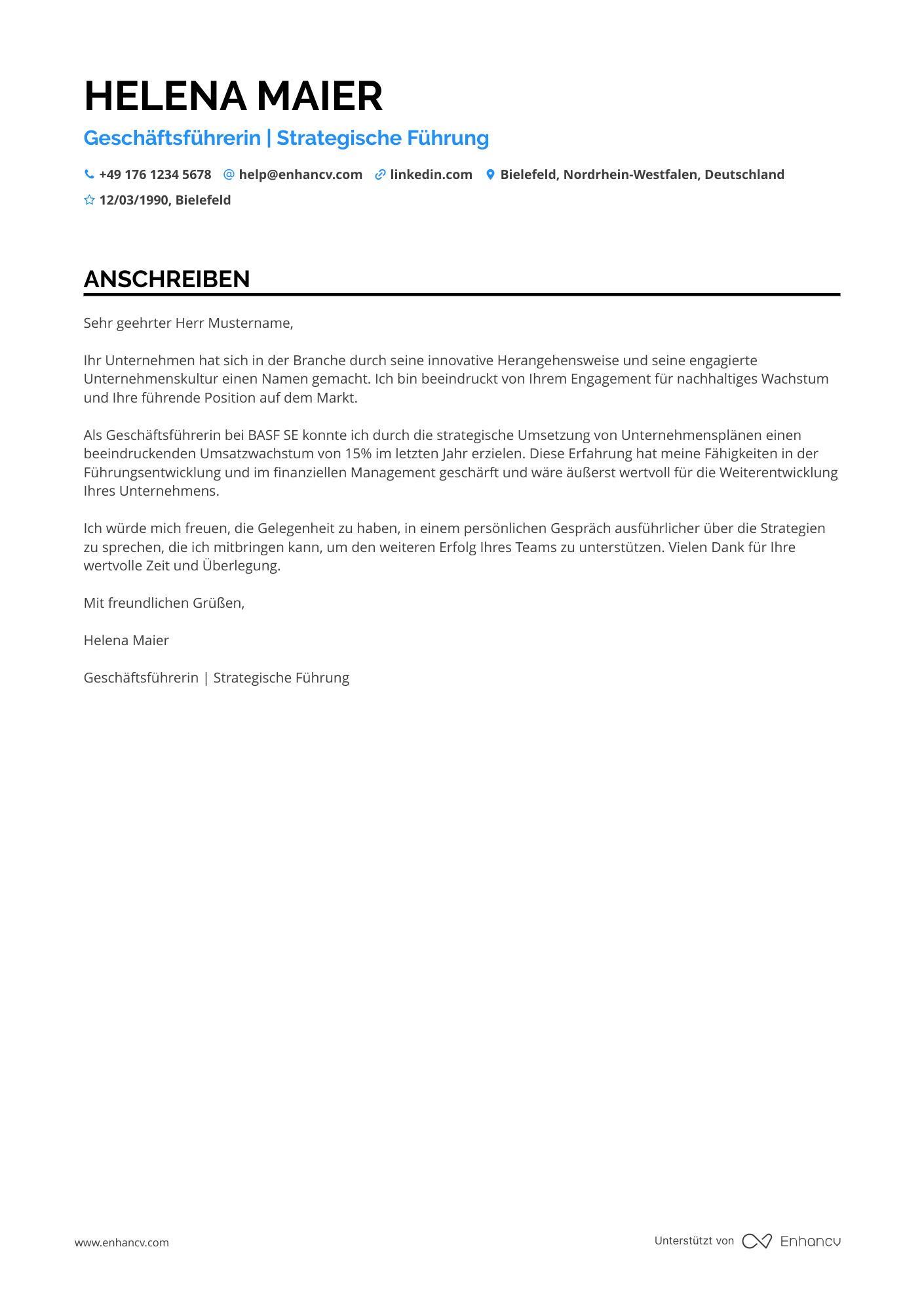 Cover Letter Example