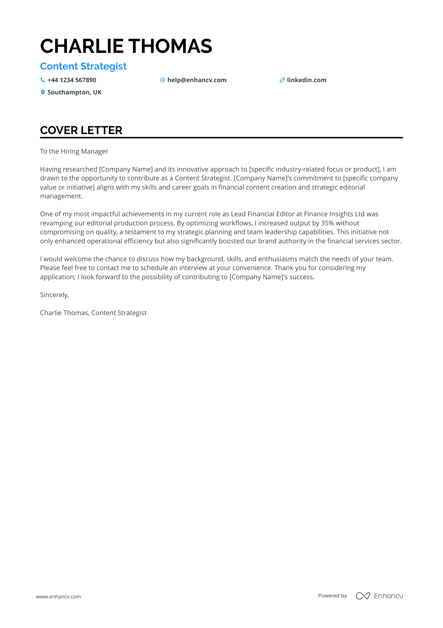 Cover Letter Example