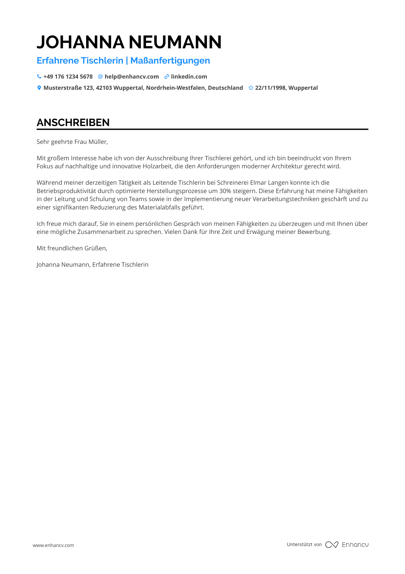Cover Letter Example