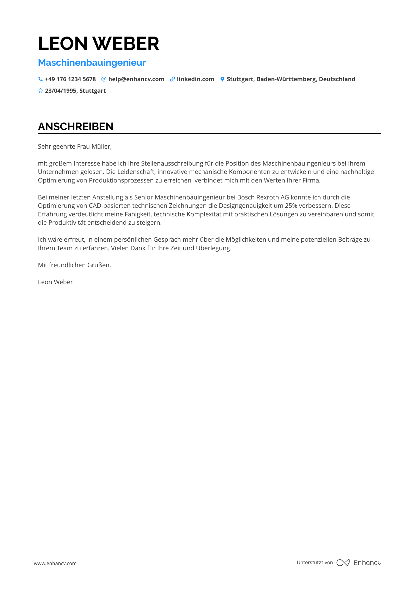 Cover Letter Example