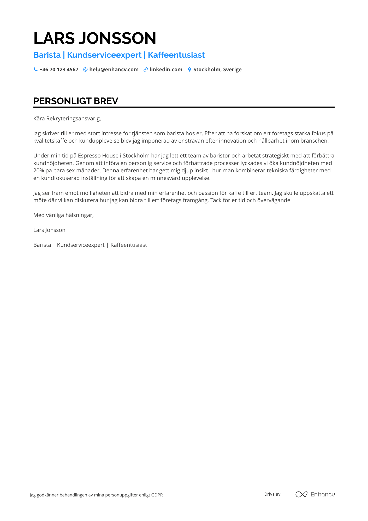 Cover Letter Example