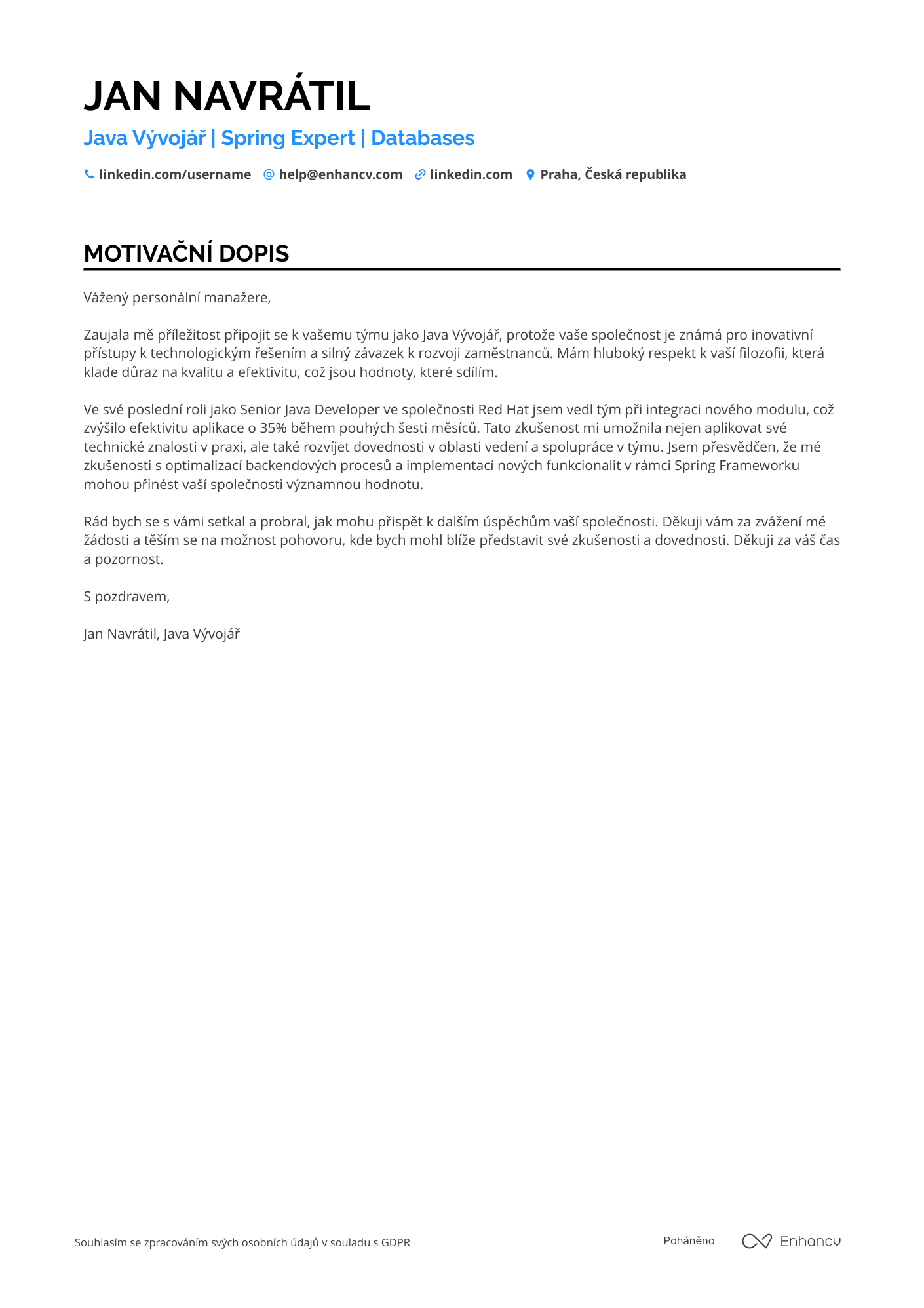 Cover Letter Example