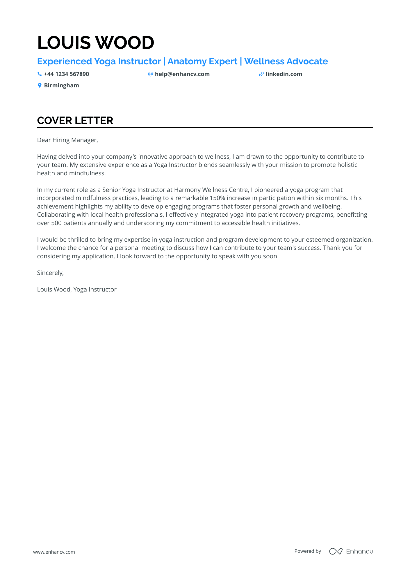 Cover Letter Example