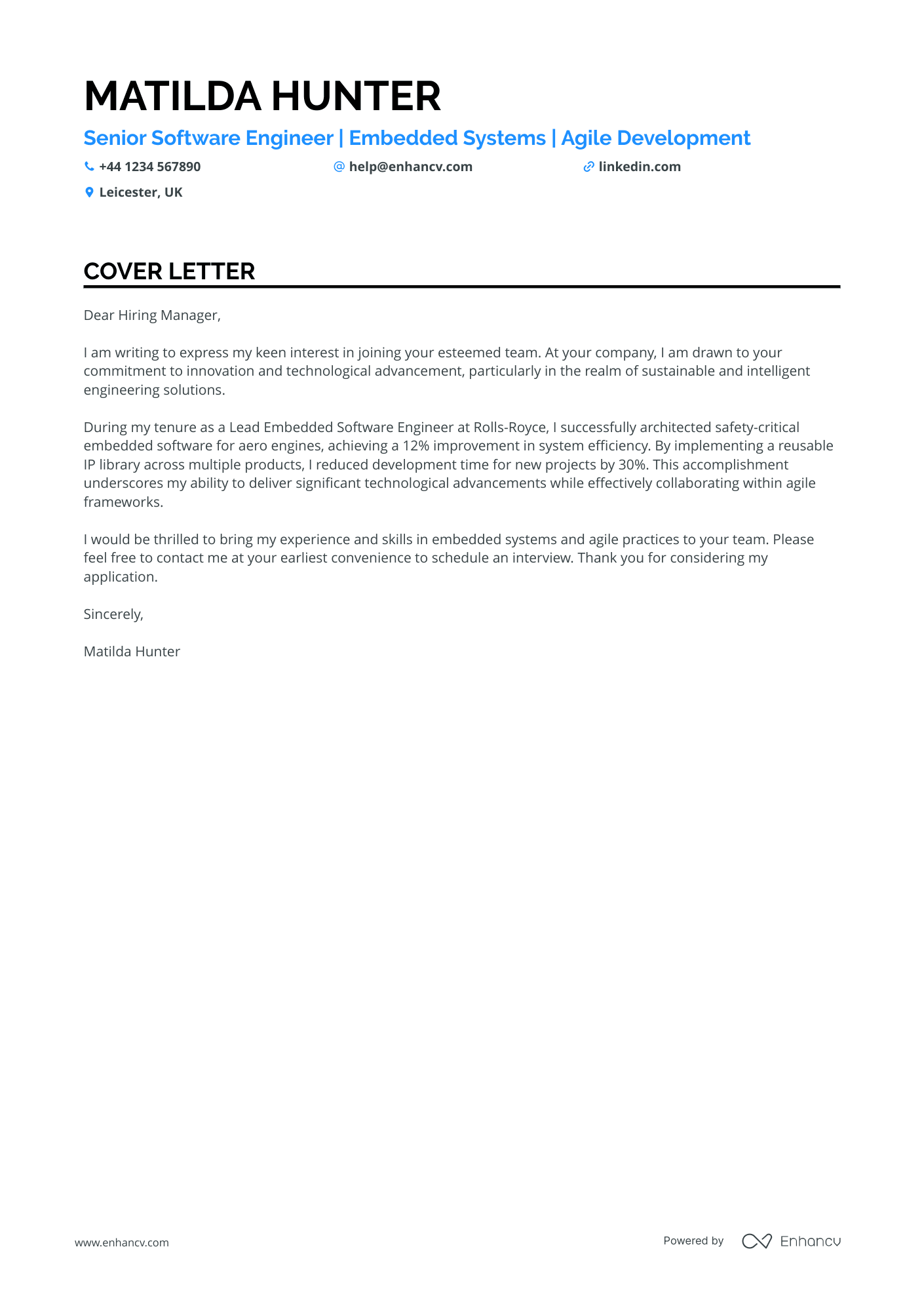 Cover Letter Example