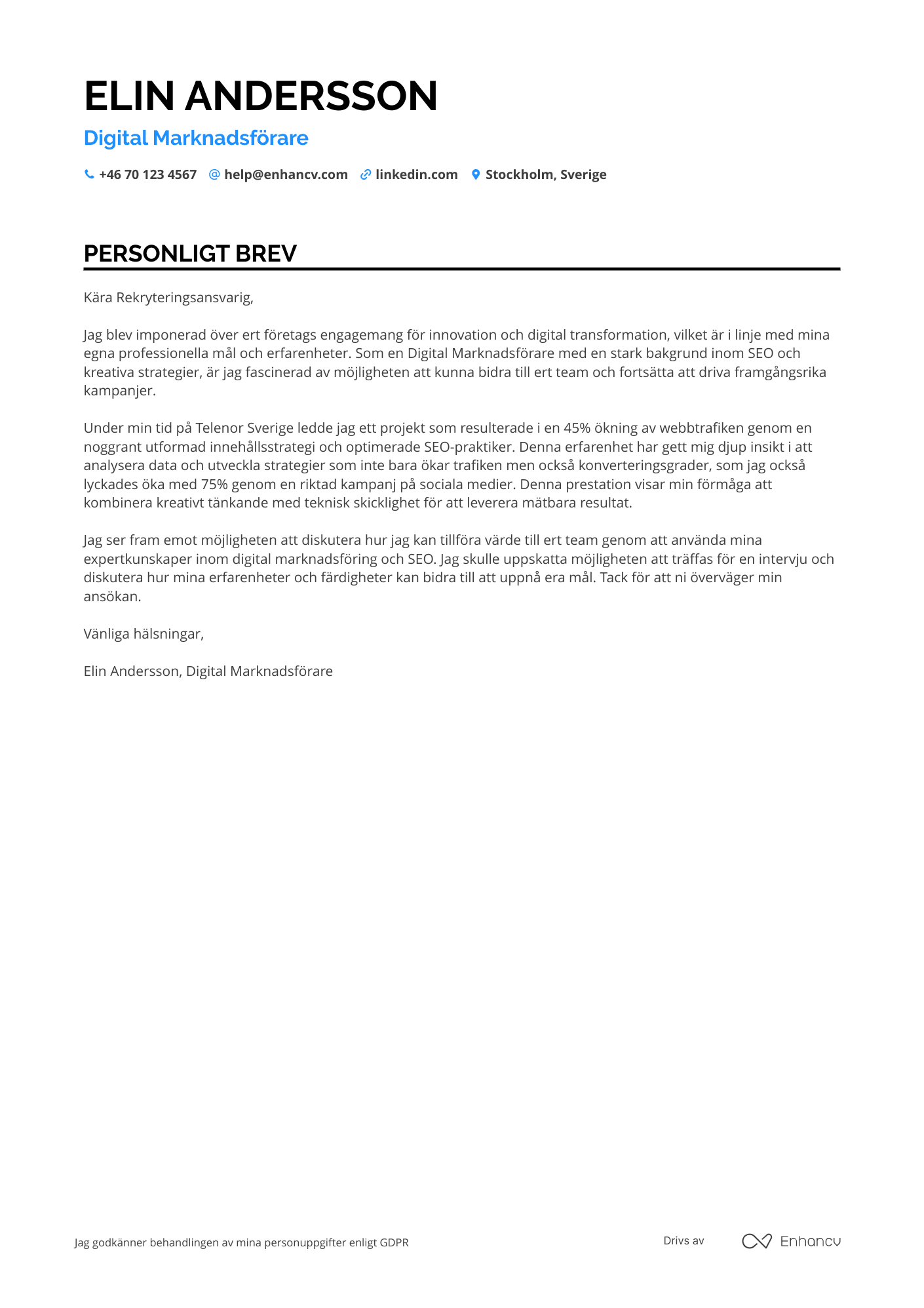 Cover Letter Example