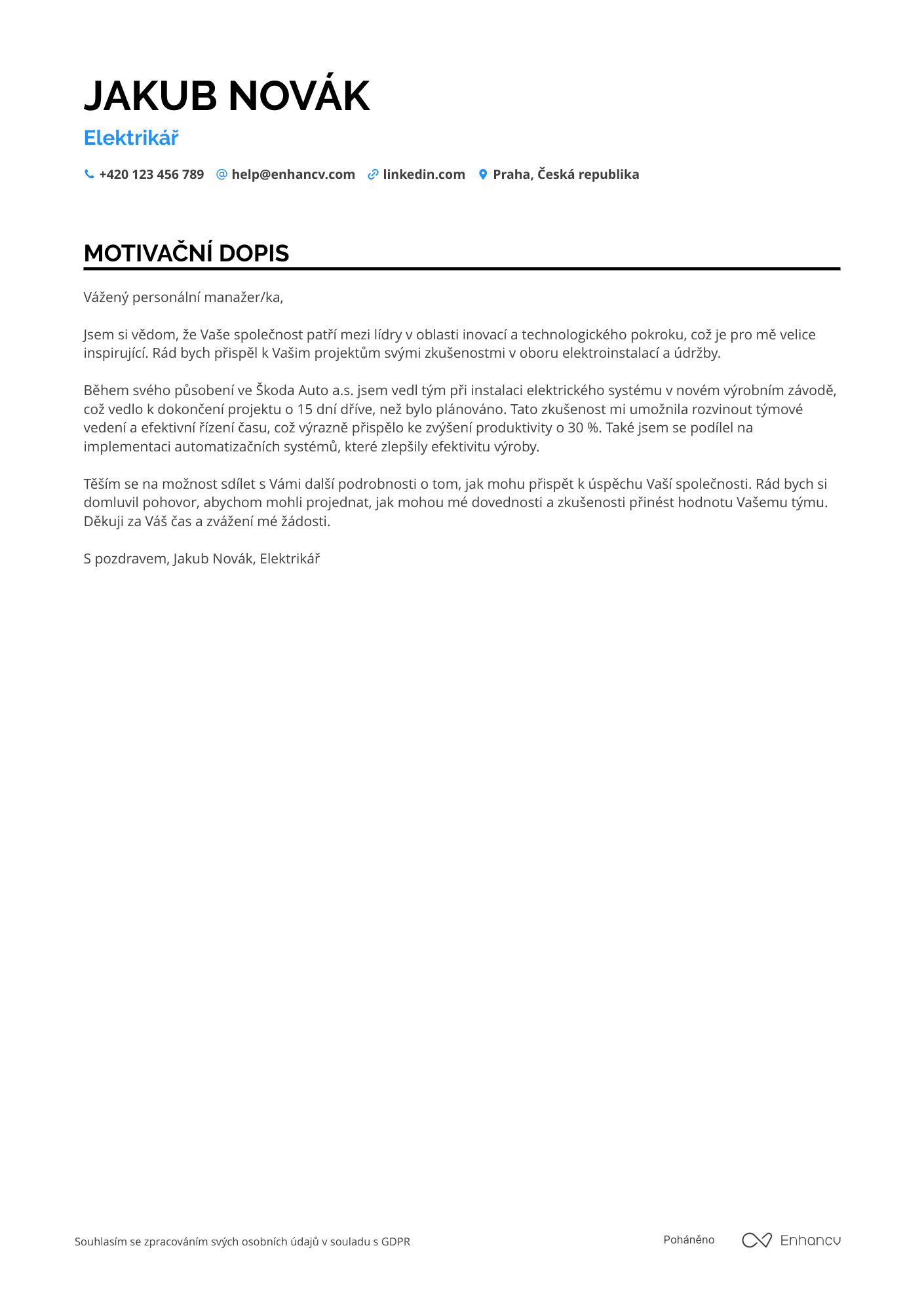 Cover Letter Example