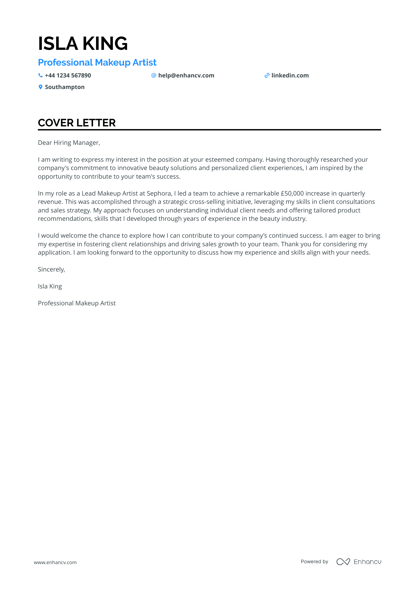 Cover Letter Example