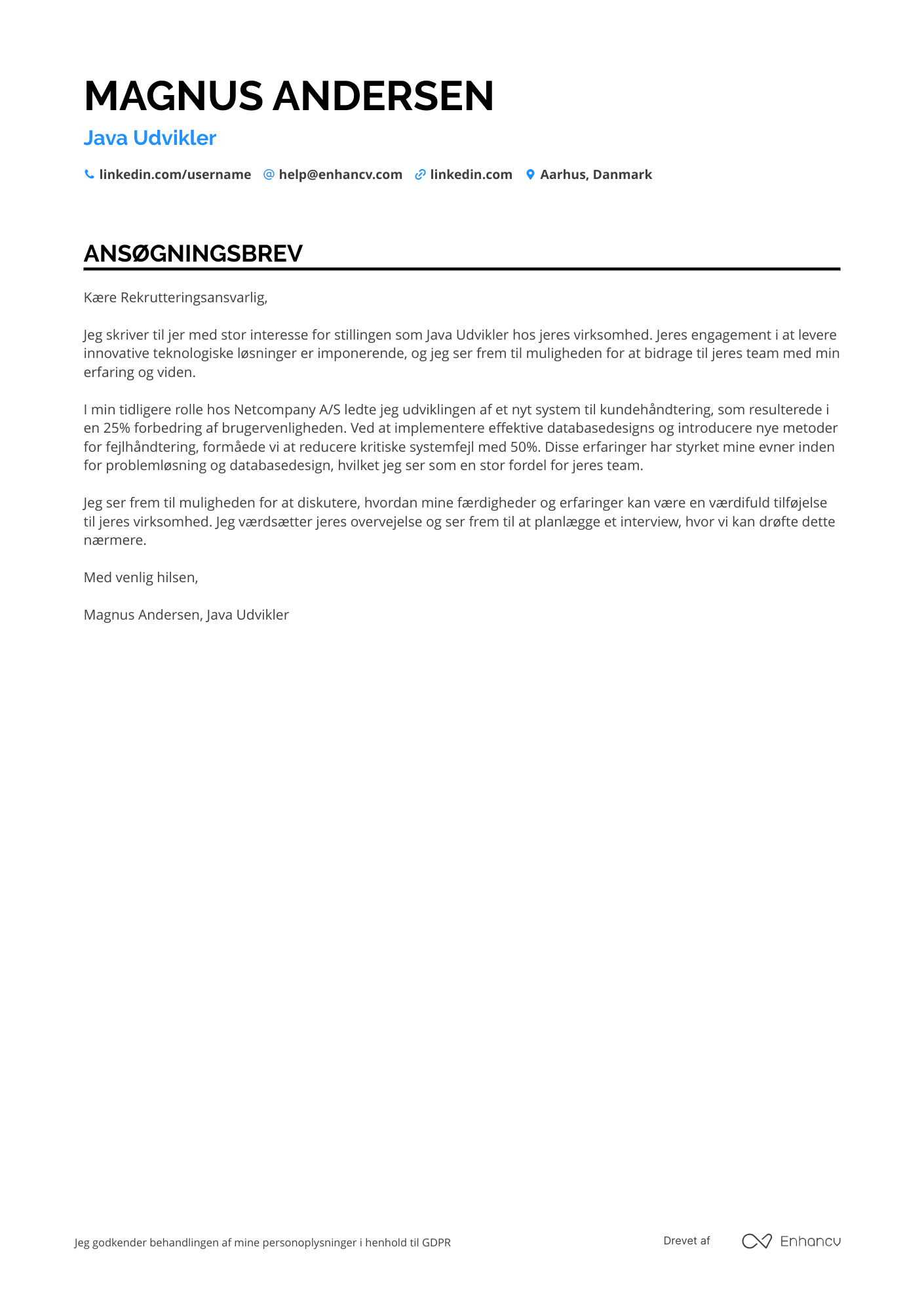 Cover Letter Example