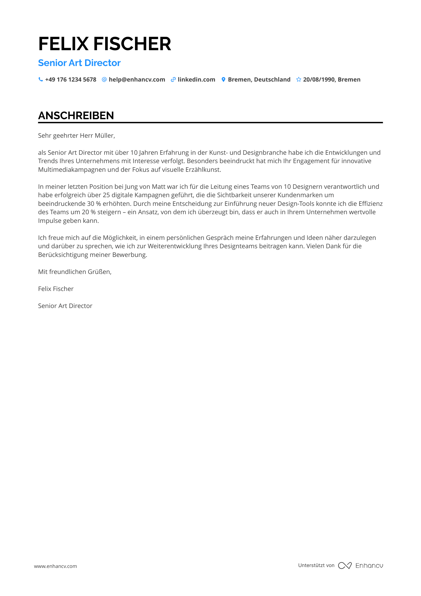 Cover Letter Example