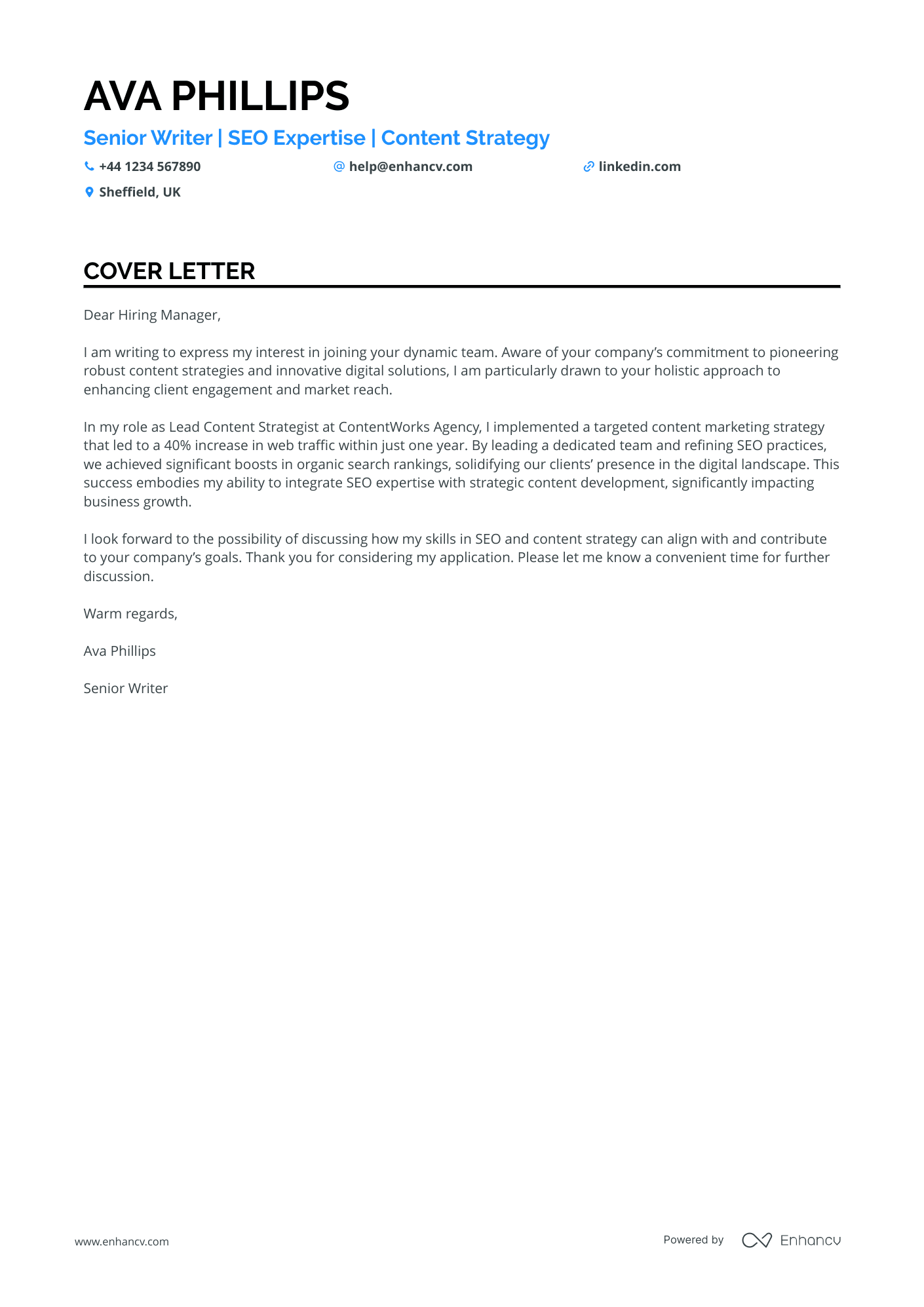 Cover Letter Example