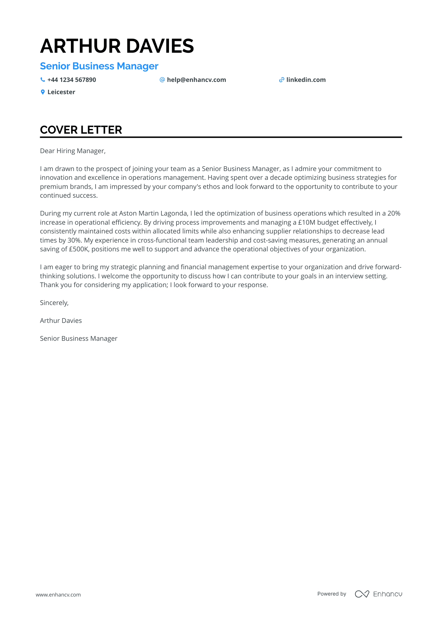 Cover Letter Example