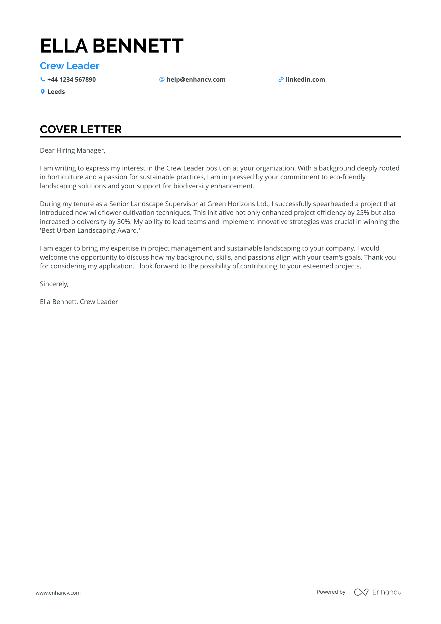 Cover Letter Example