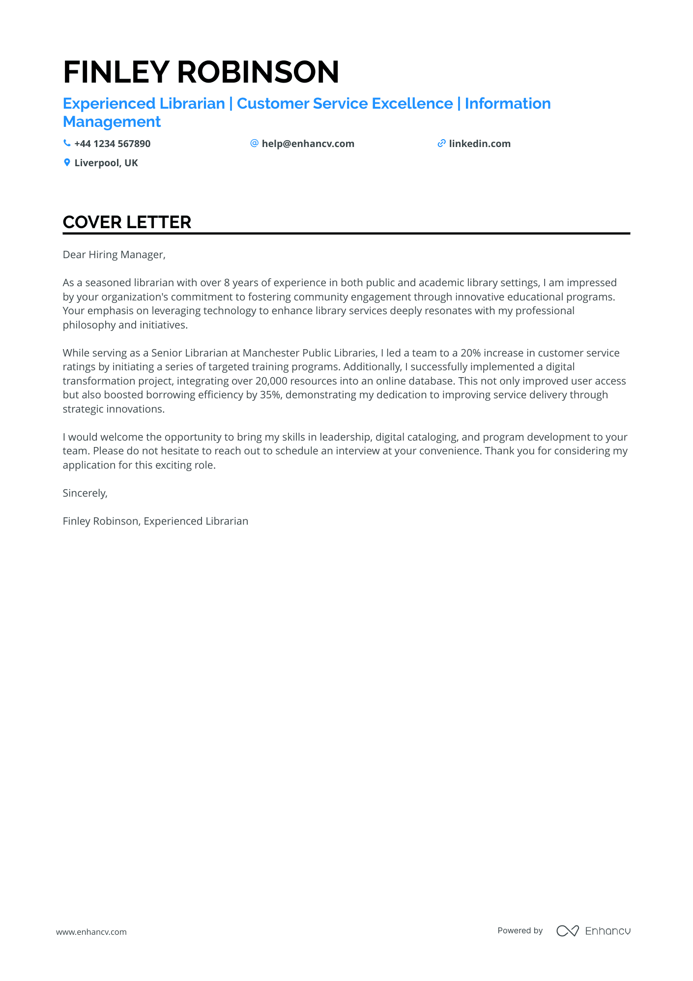 Cover Letter Example