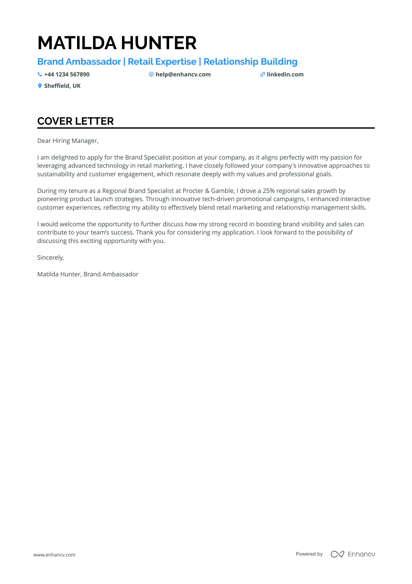 Cover Letter Example