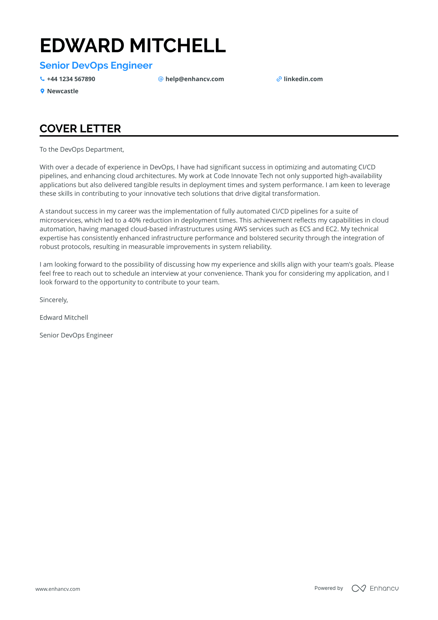 Cover Letter Example