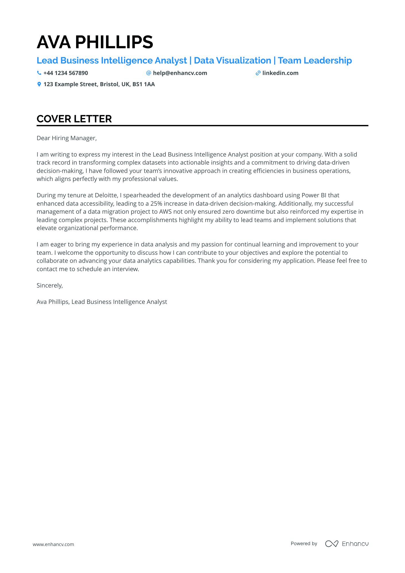 Cover Letter Example