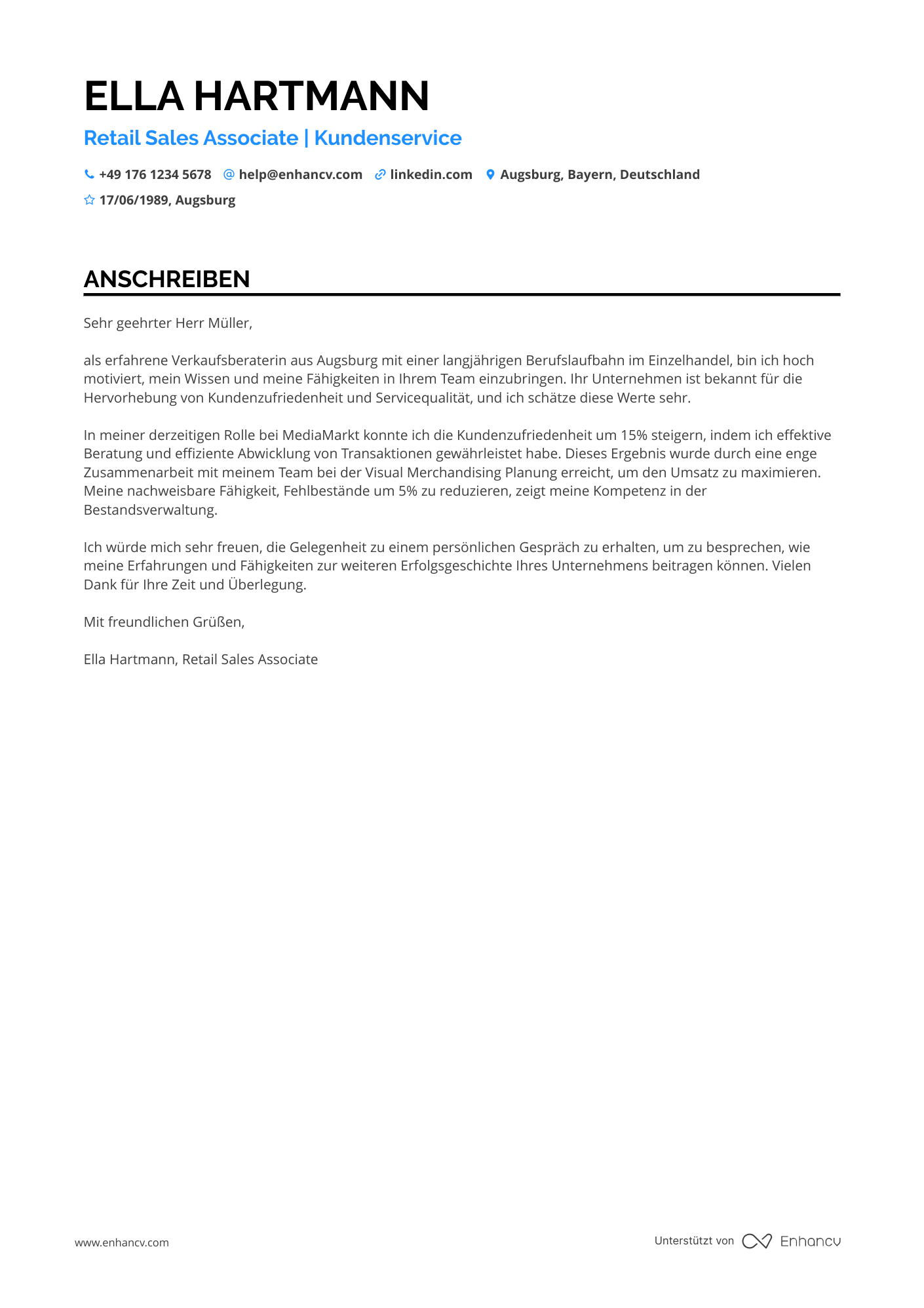 Cover Letter Example