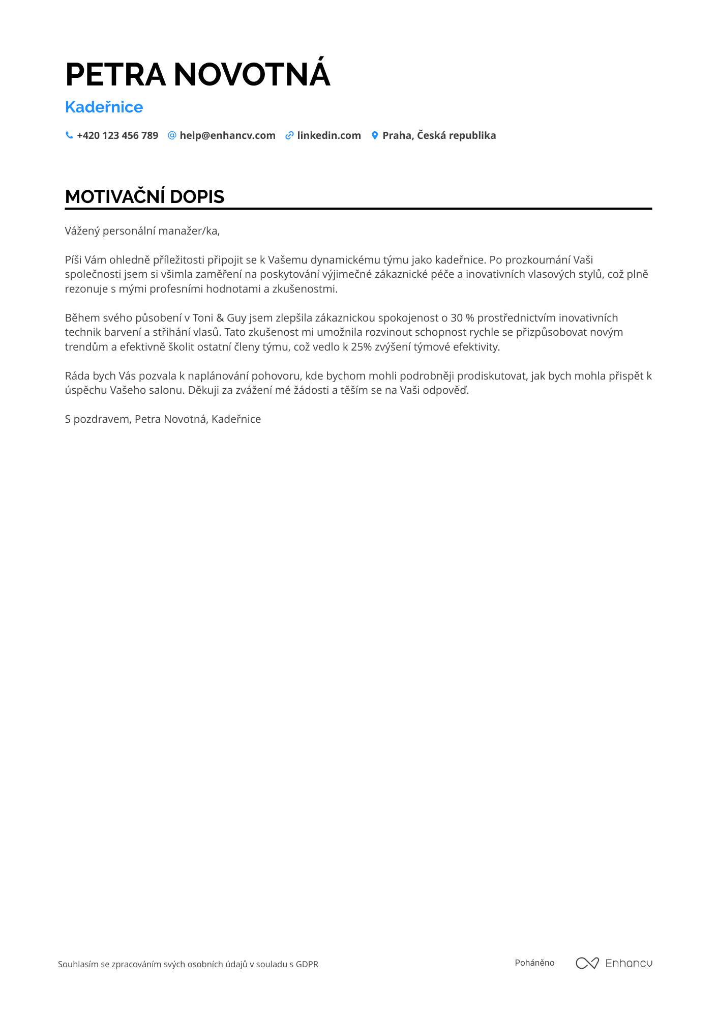Cover Letter Example