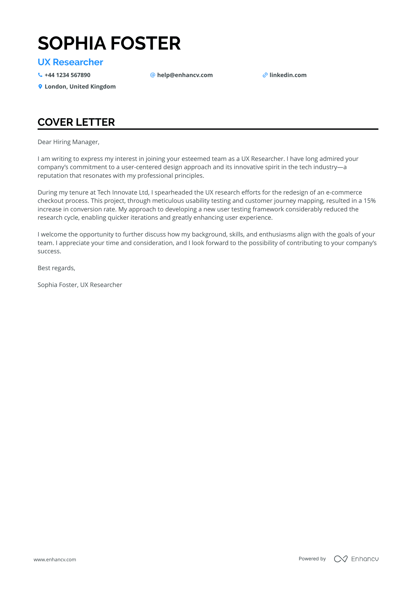 Cover Letter Example
