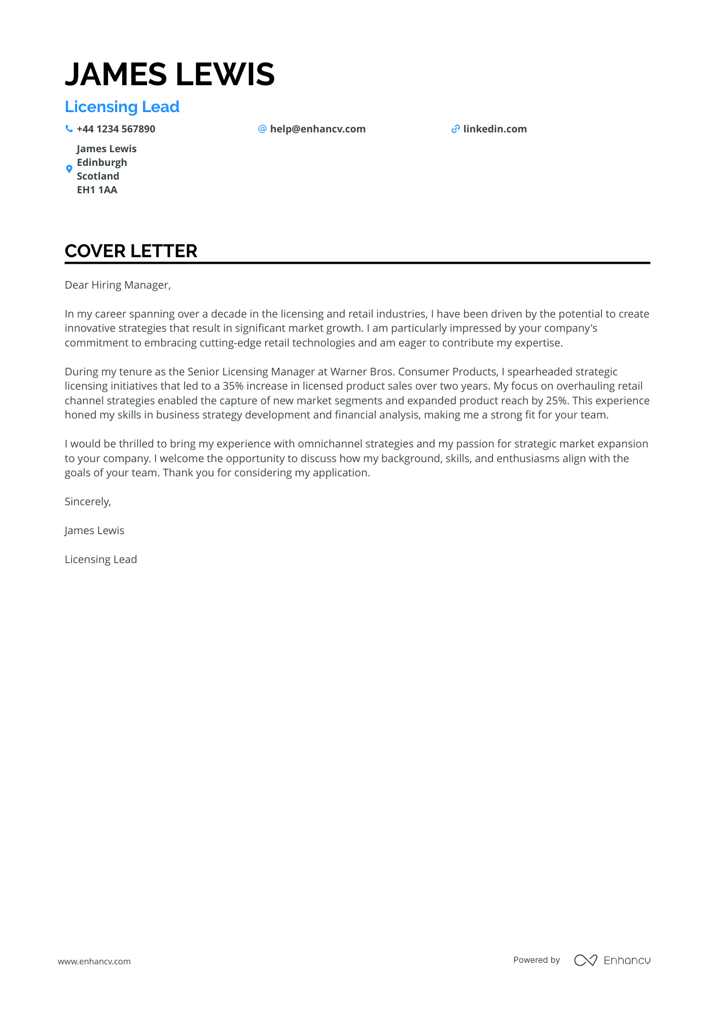 Cover Letter Example