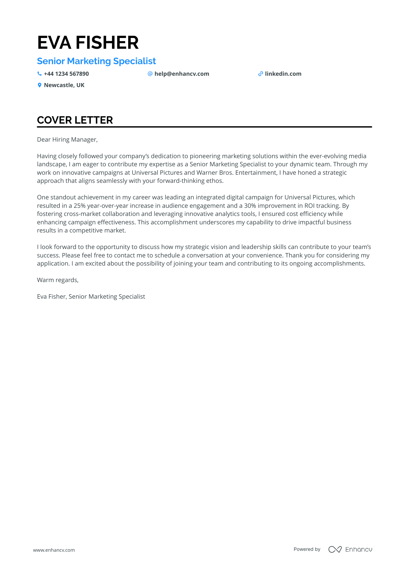 Cover Letter Example