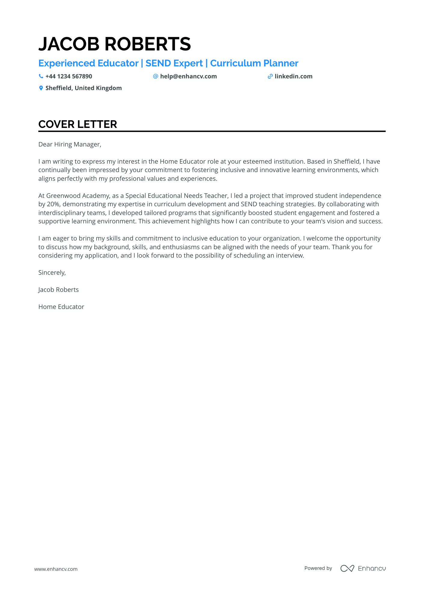 Cover Letter Example