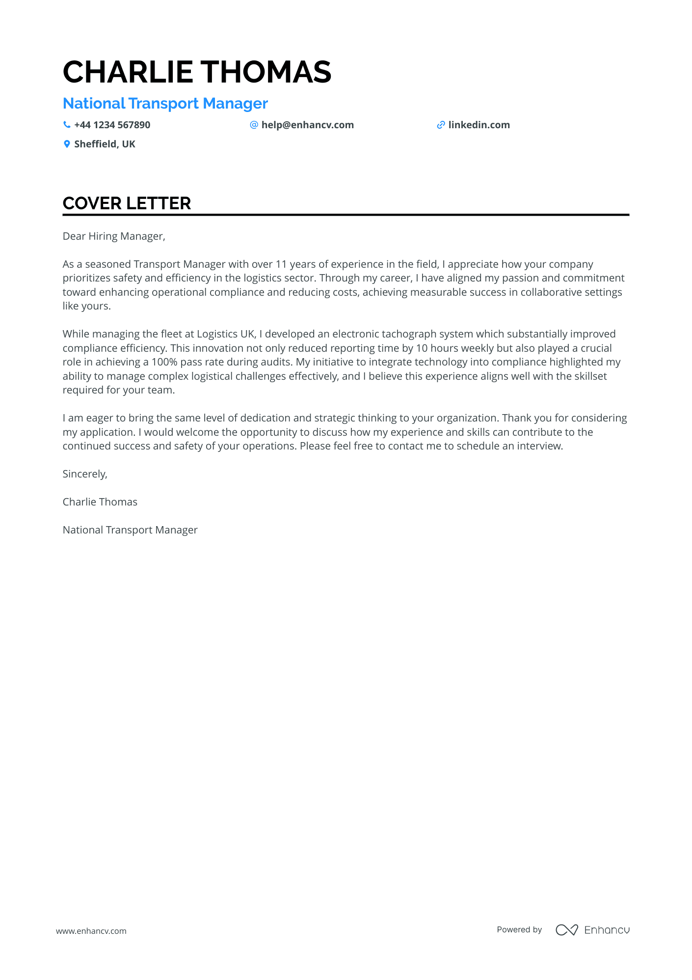 Cover Letter Example