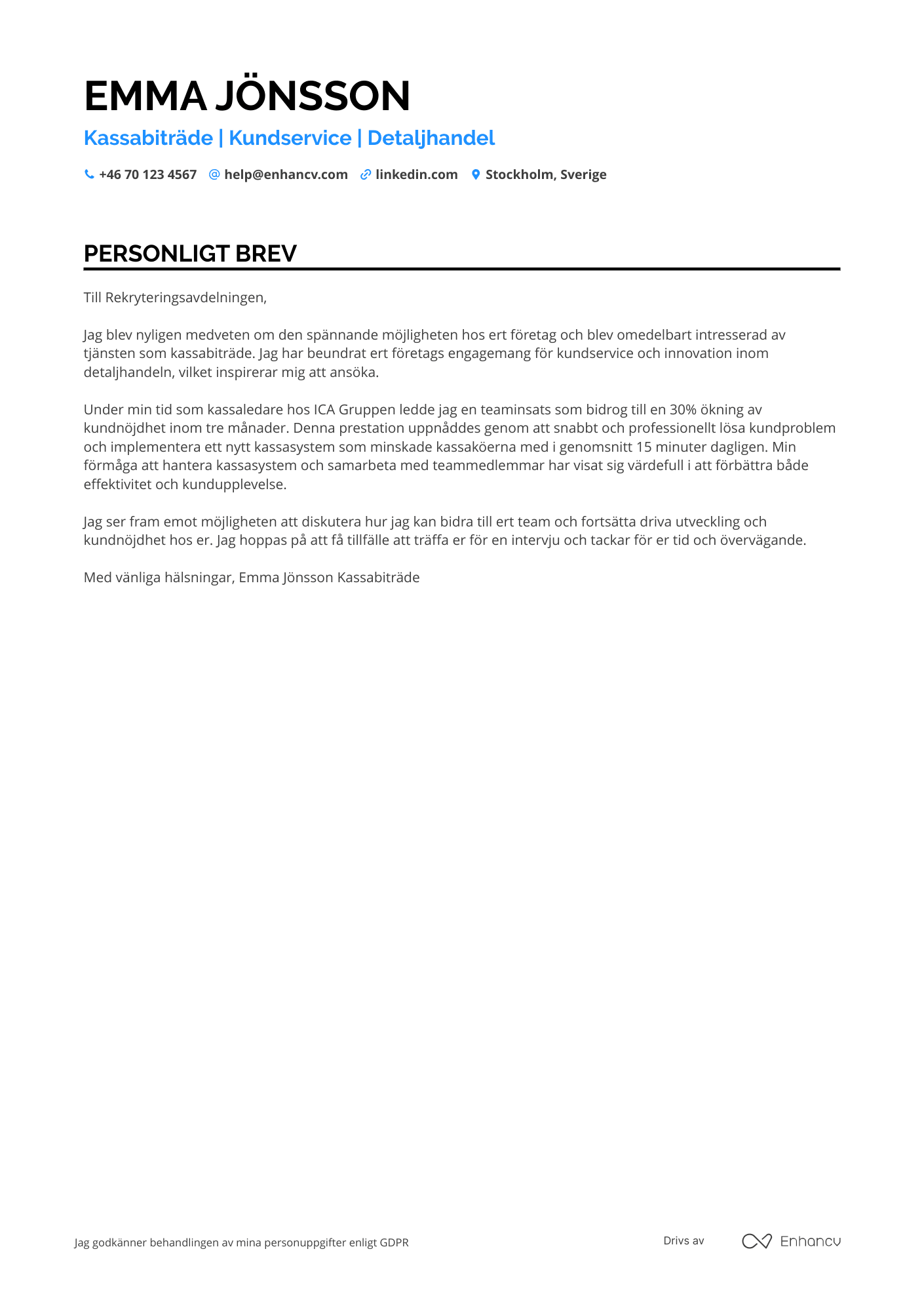 Cover Letter Example