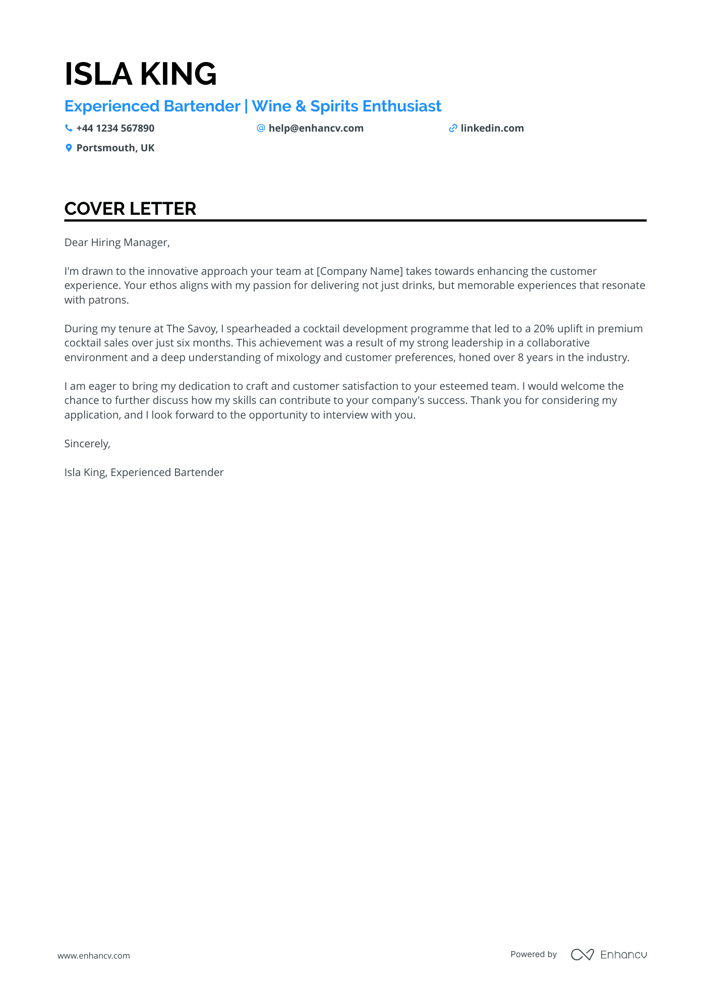 Cover Letter Example