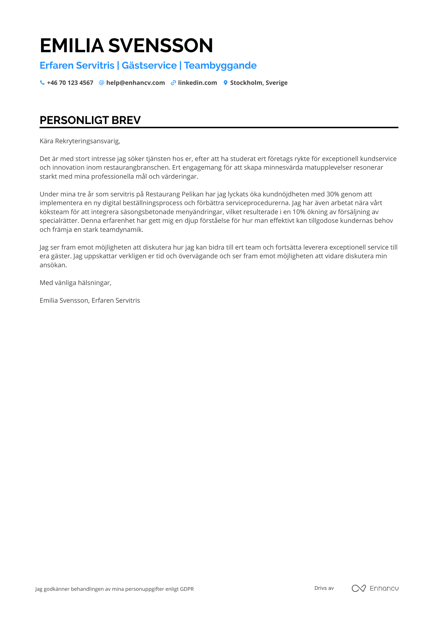 Cover Letter Example