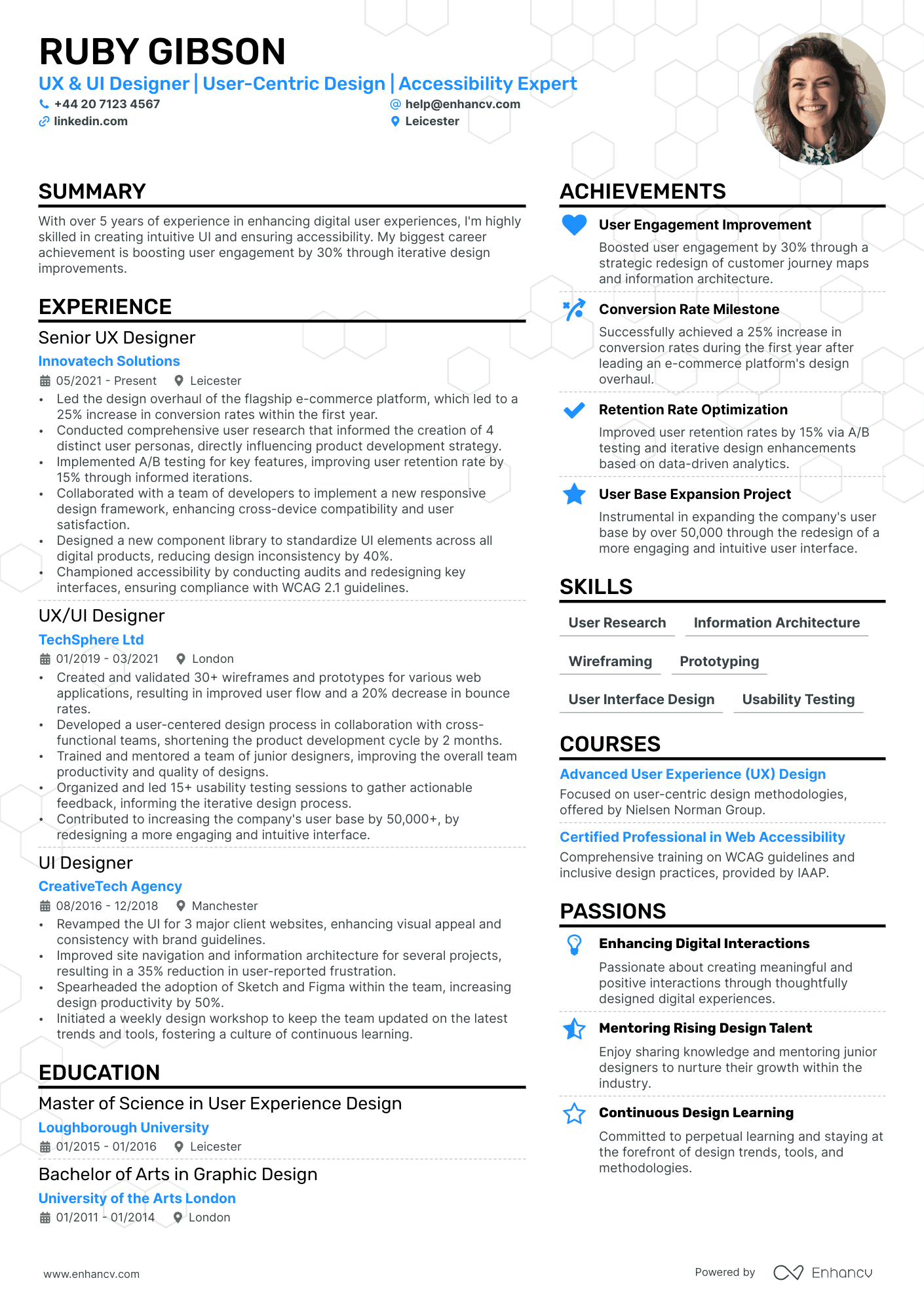 ux ui designer resume example