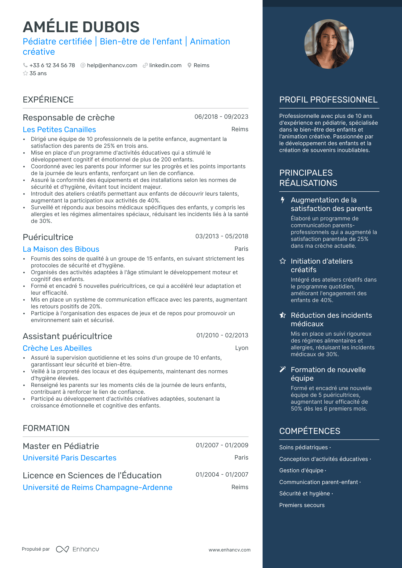 infirmière resume example