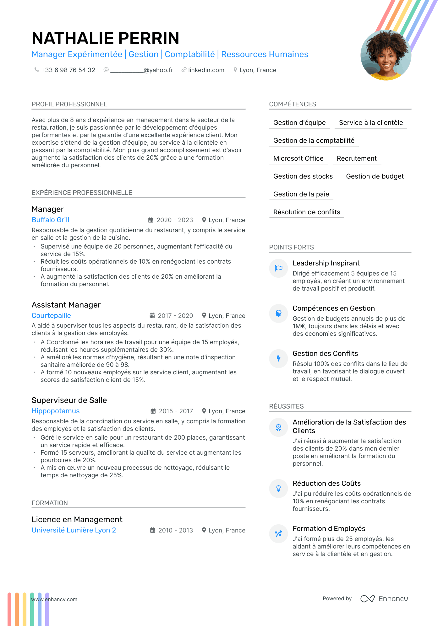 management resume example