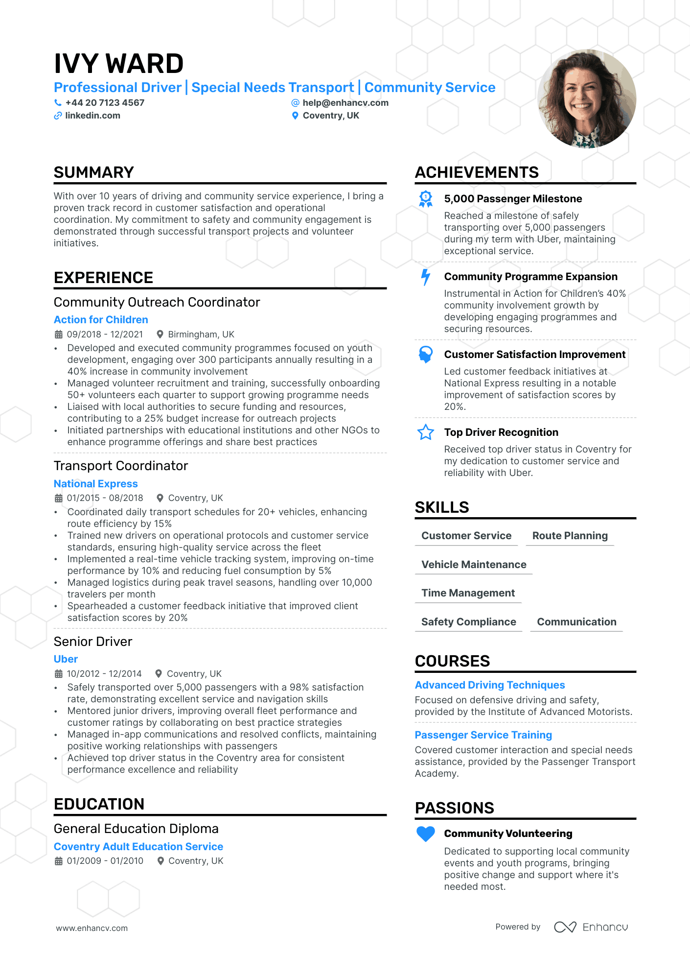 driver resume example