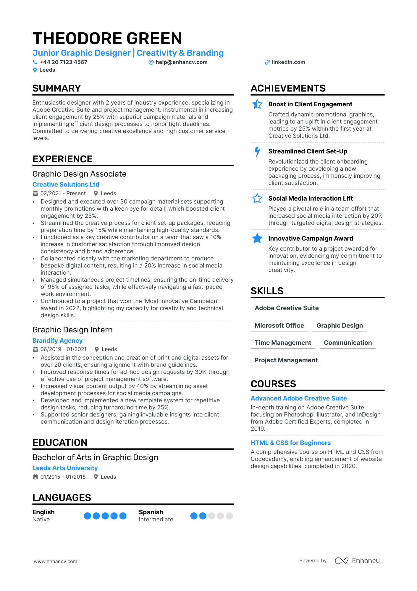 Junior Graphic Designer CV Examples & Guide for 2024