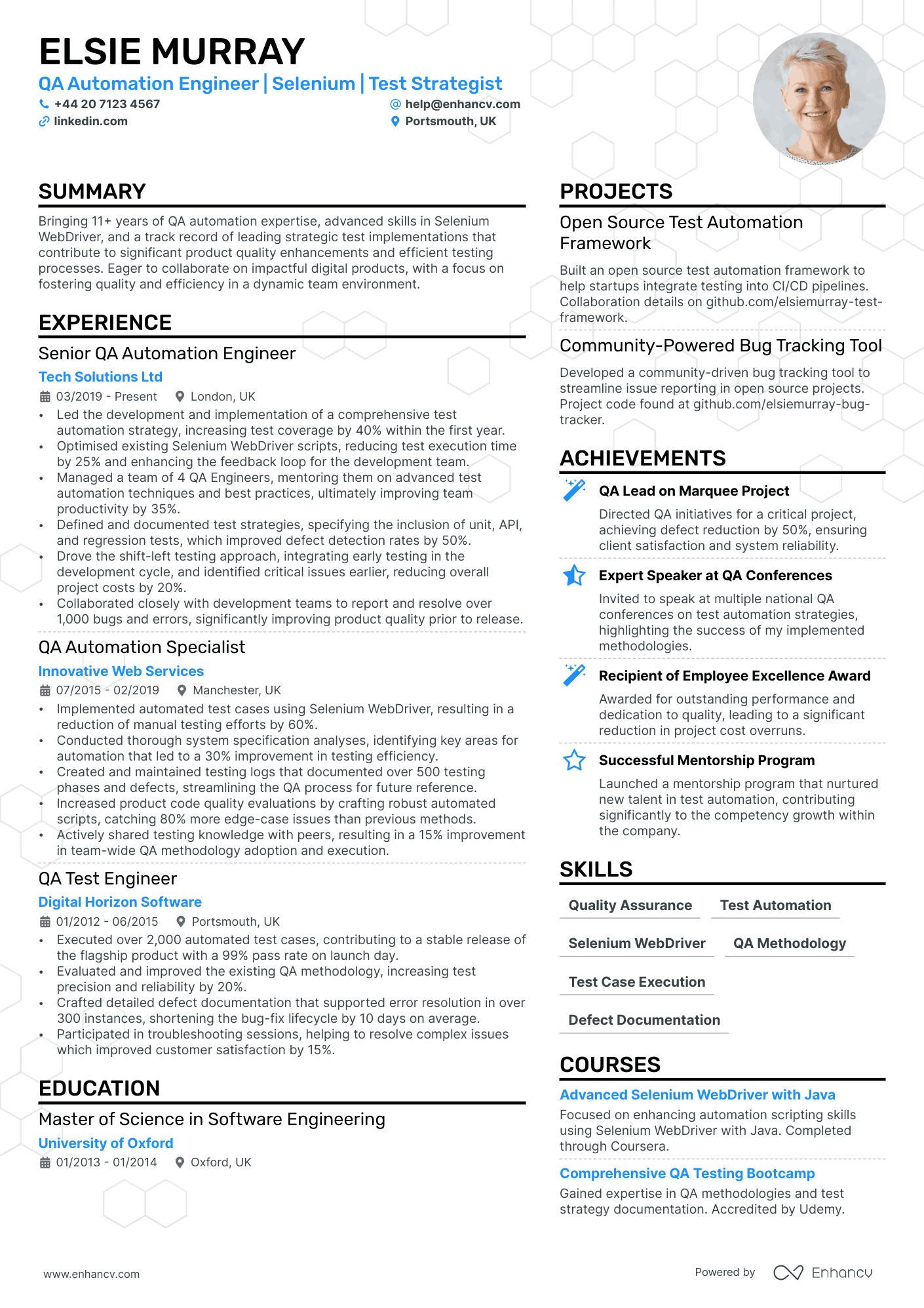 qa tester resume example