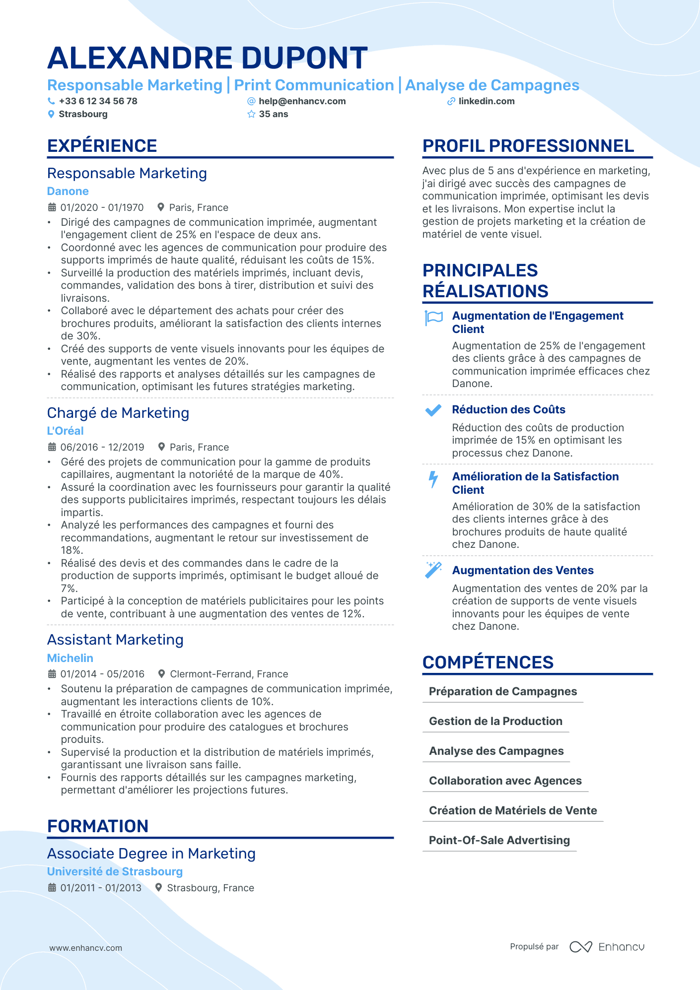 assistant marketing resume example