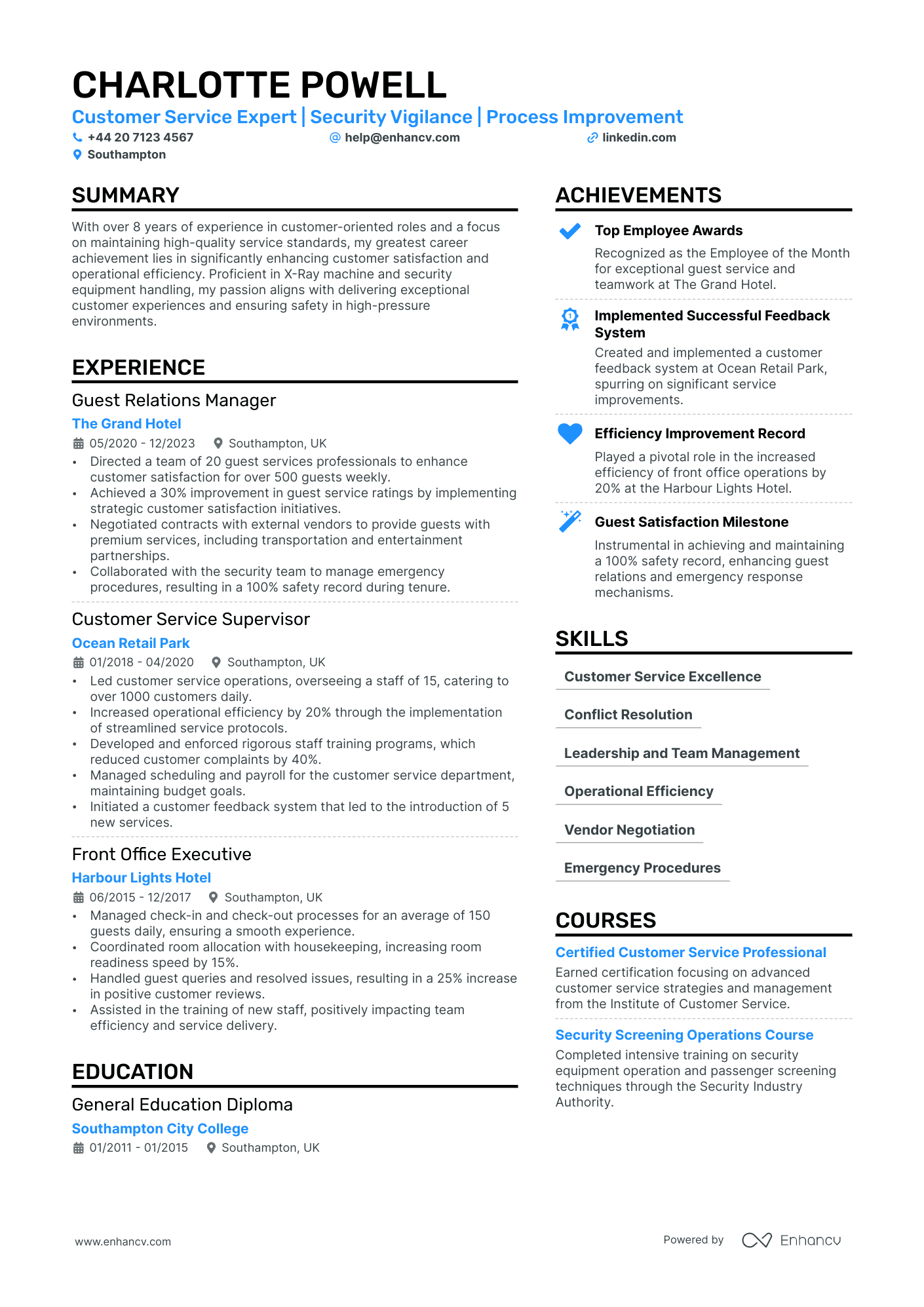 security officer resume example