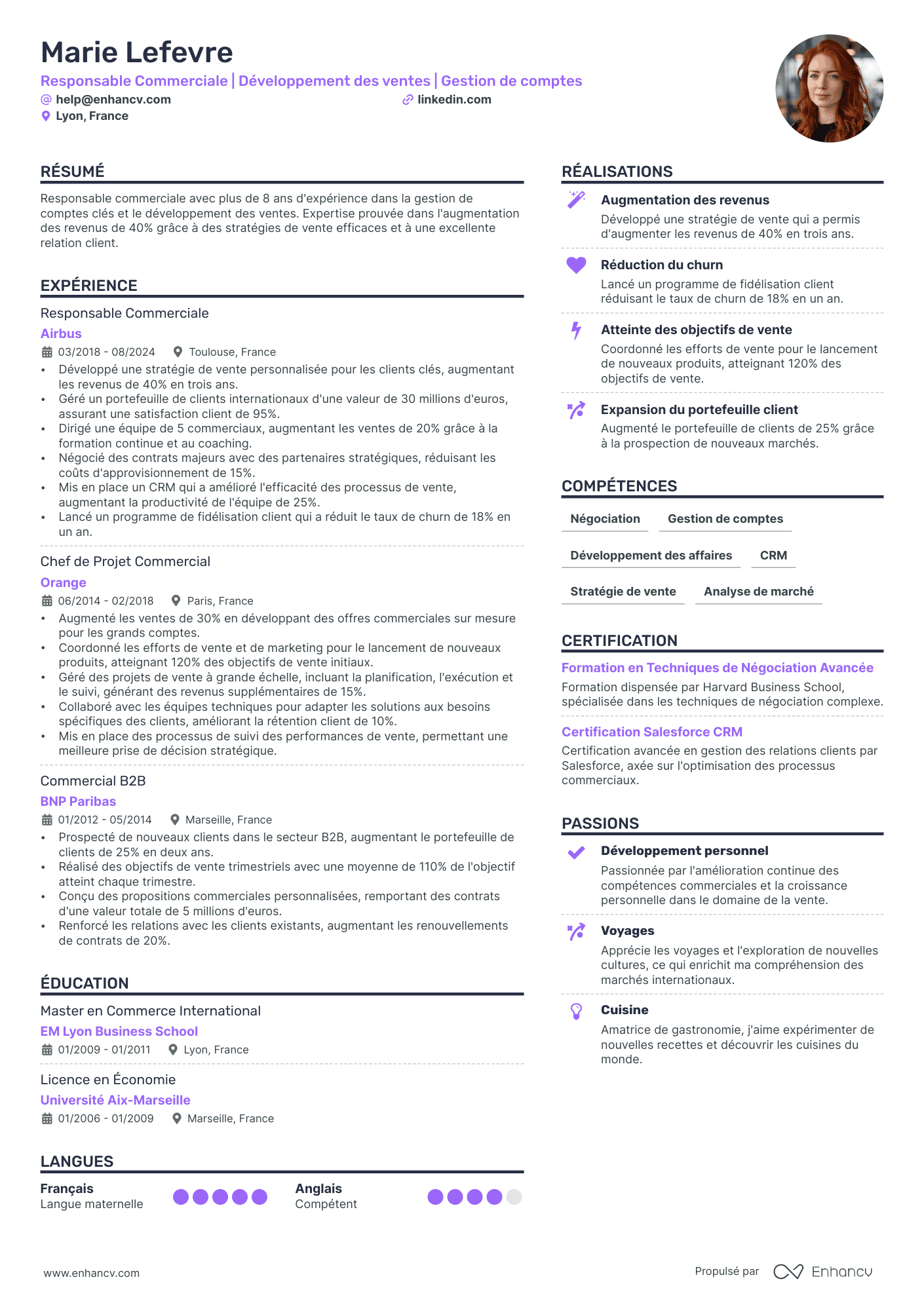 commercial resume example