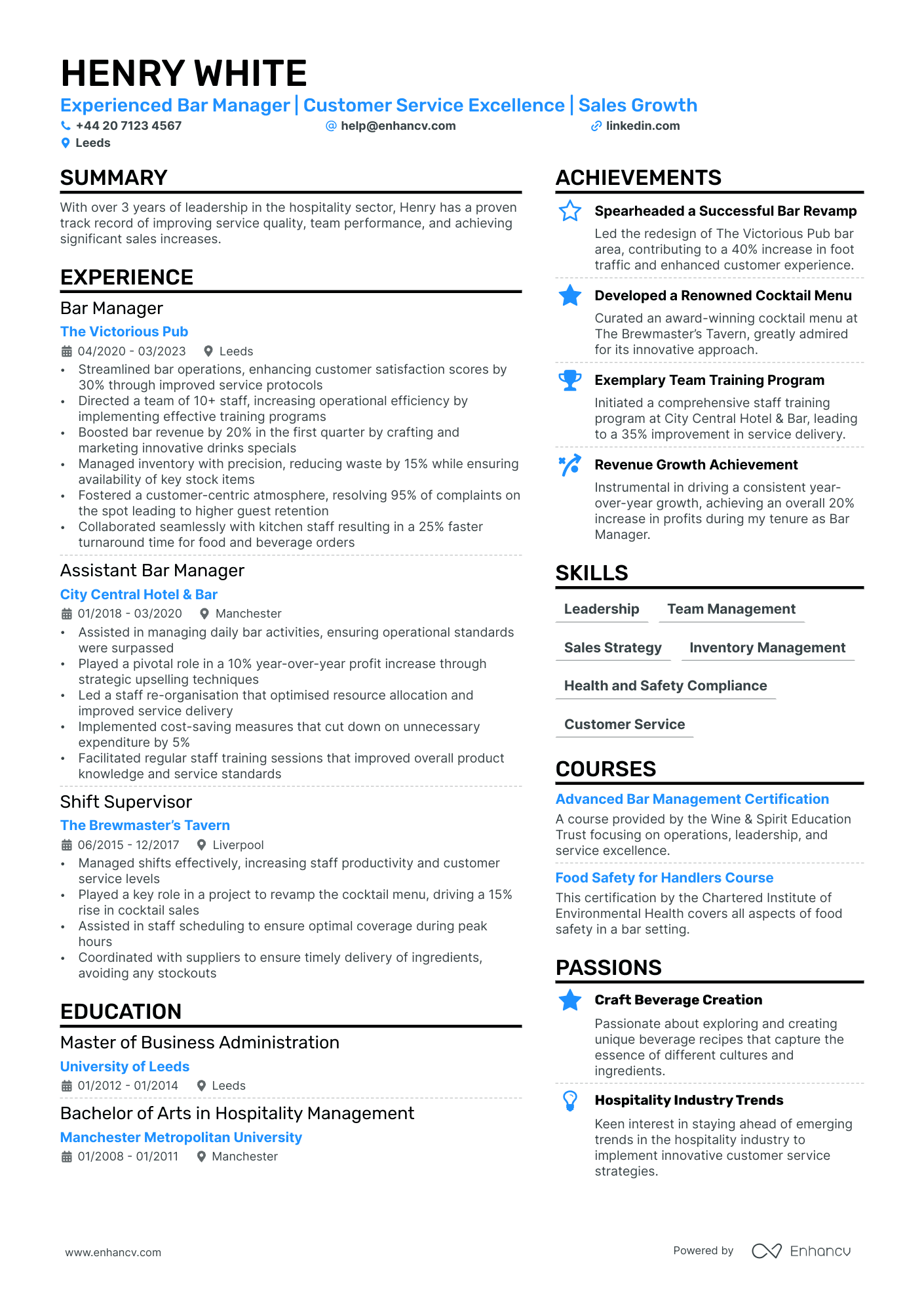 assistant manager resume example