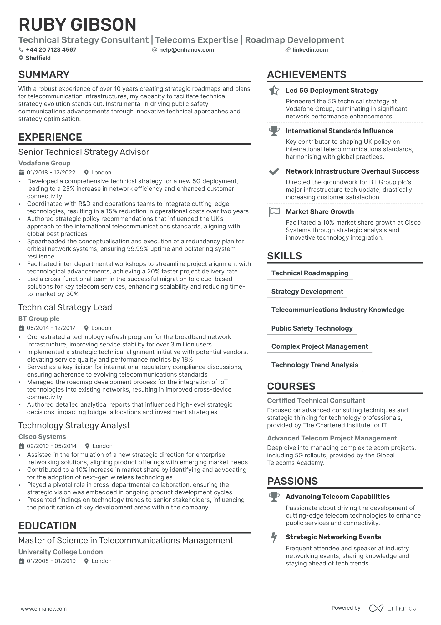 strategy consultant resume example