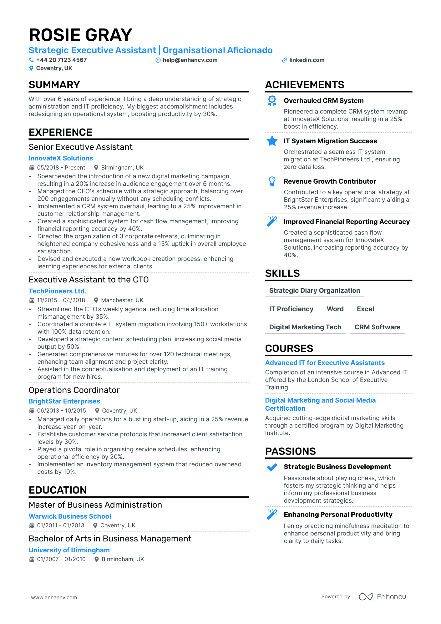 business owner resume example